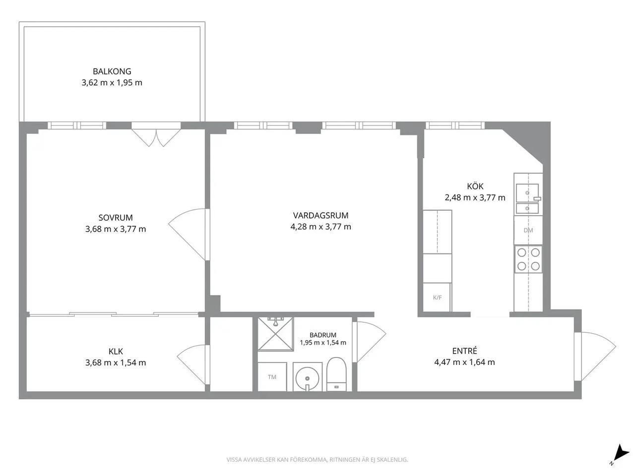 Floor plan for Hedåsgatan 14B