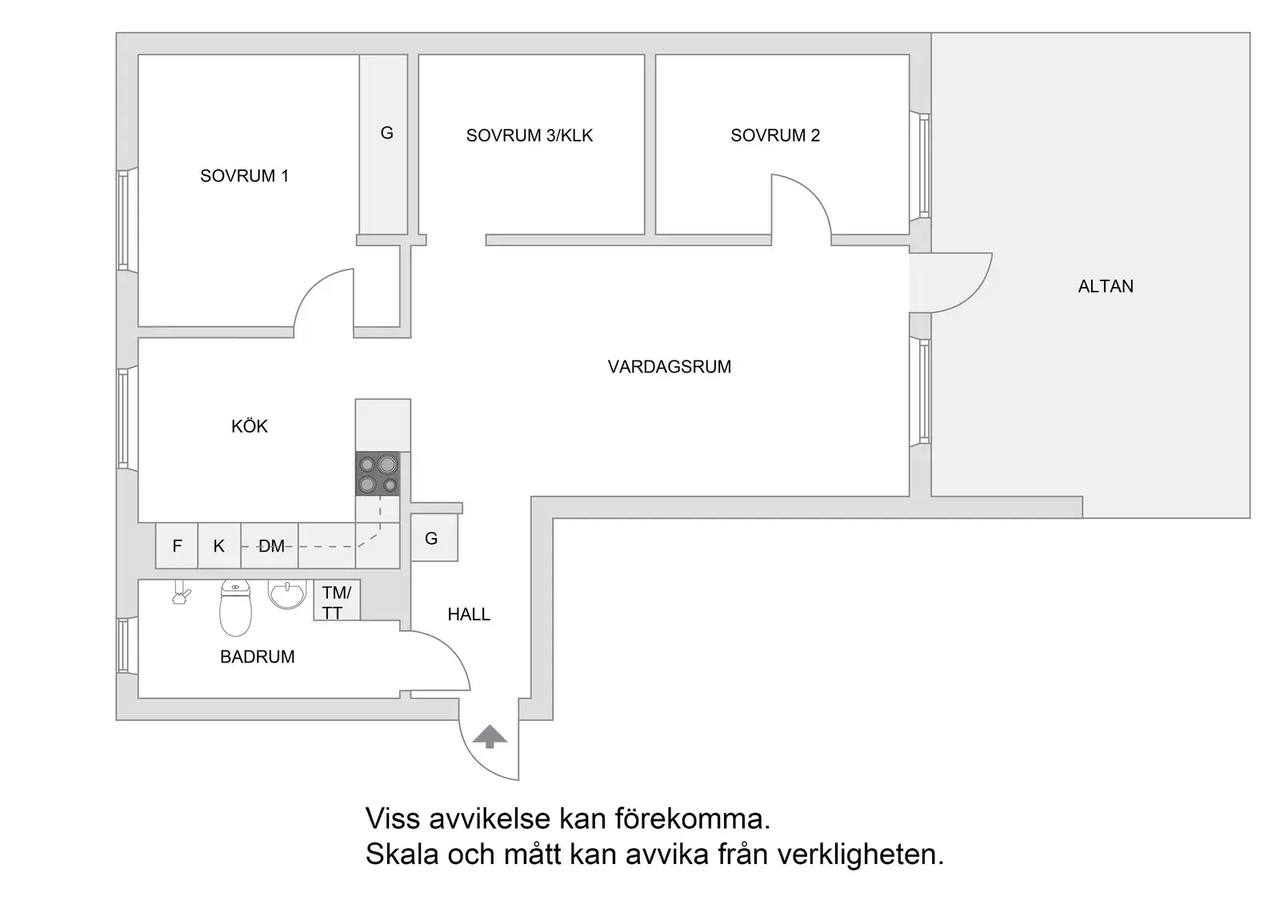 Floor plan for Kuskgränd 8