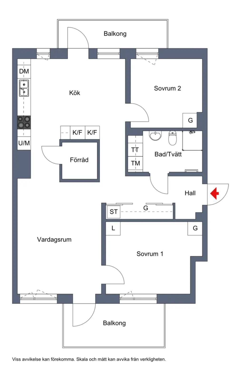 Floor plan for Skogängsvägen 31D