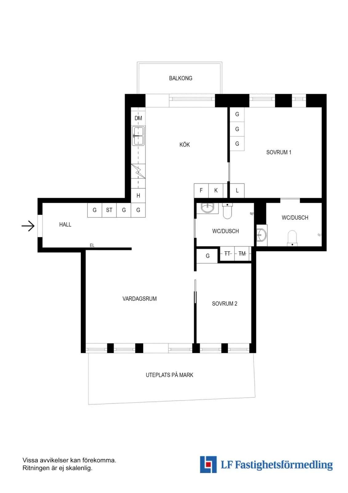 Floor plan for Garvis Carlssons gata 15