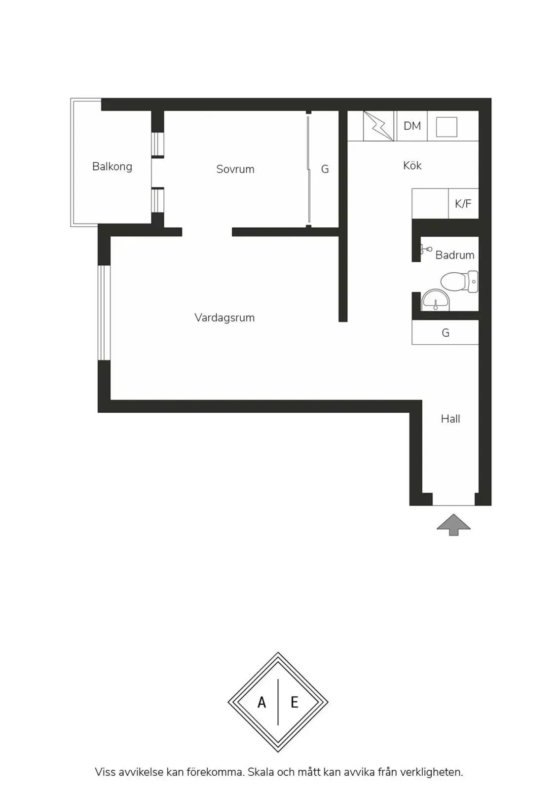 Floor plan for Celsiusgatan 8