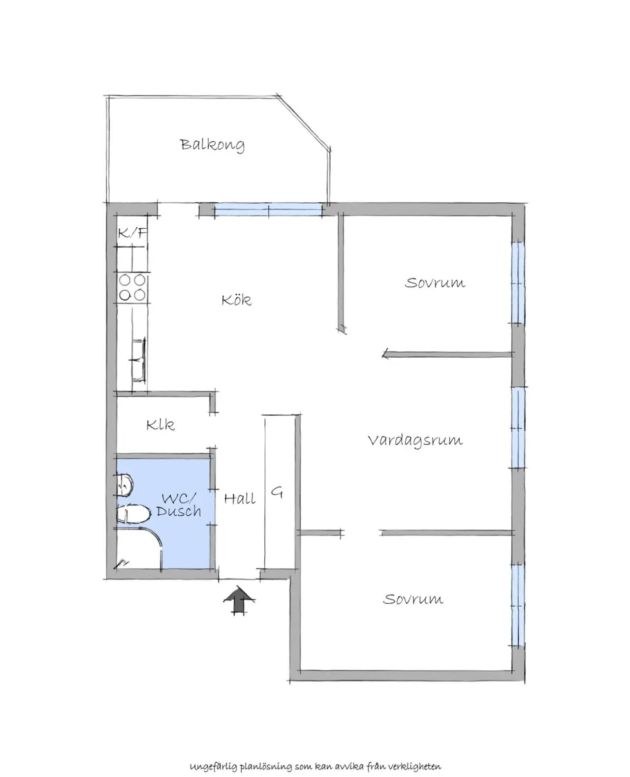 Floor plan for Mosshagestigen 9