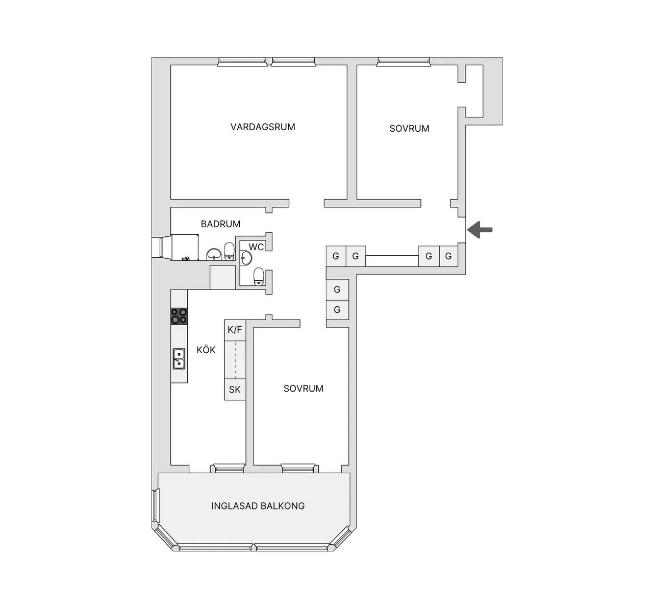 Planritning för Sjöblads väg 13