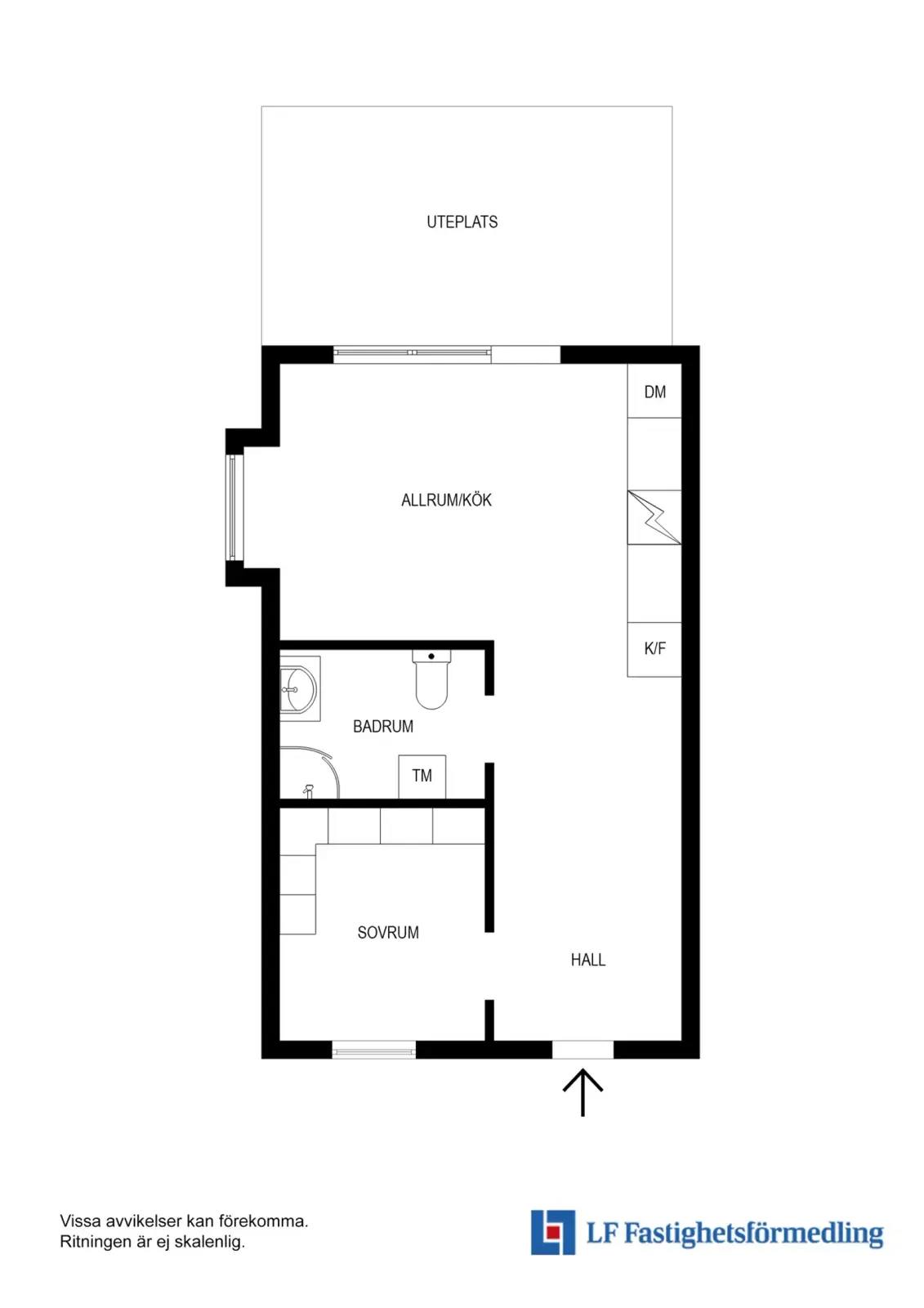 Planritning för Ottesångsgränd 1