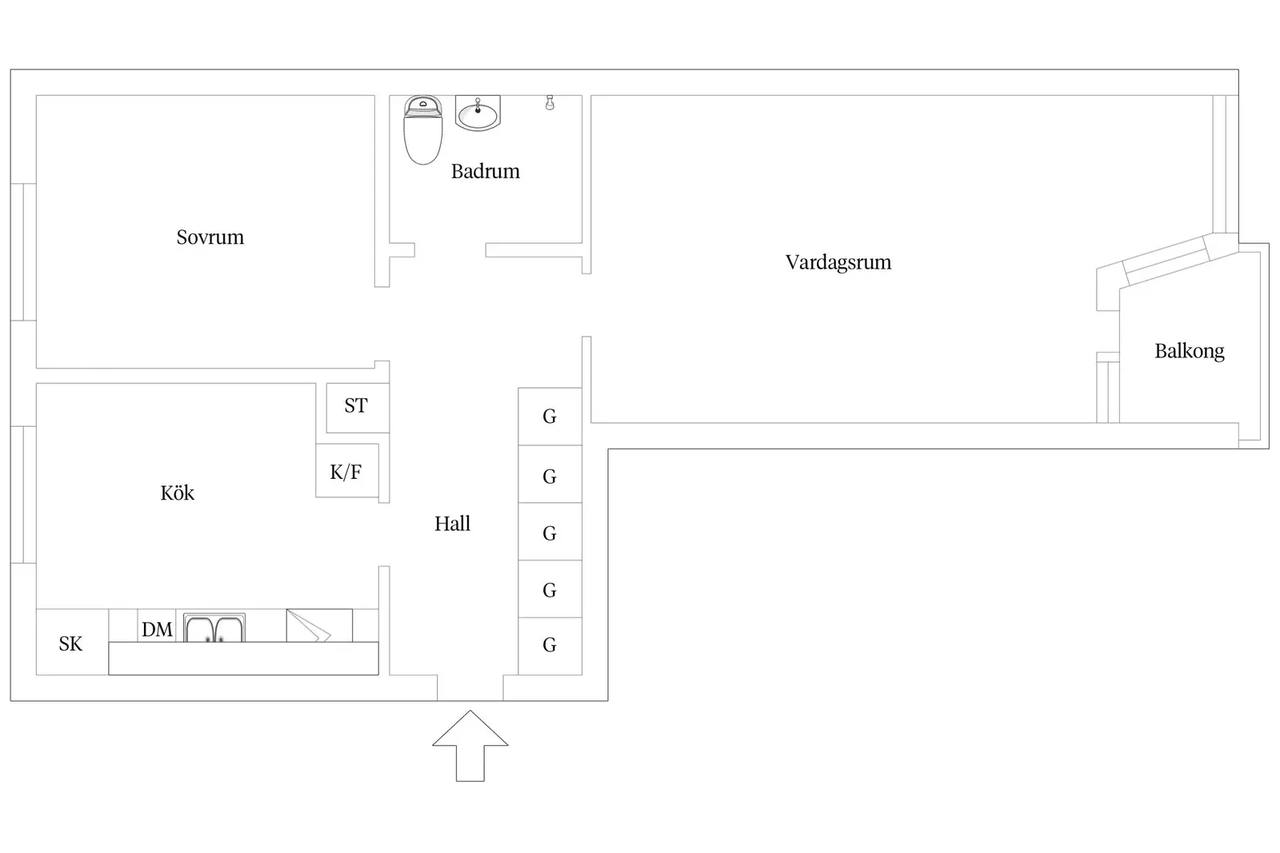 Floor plan for Solvändegatan 5A