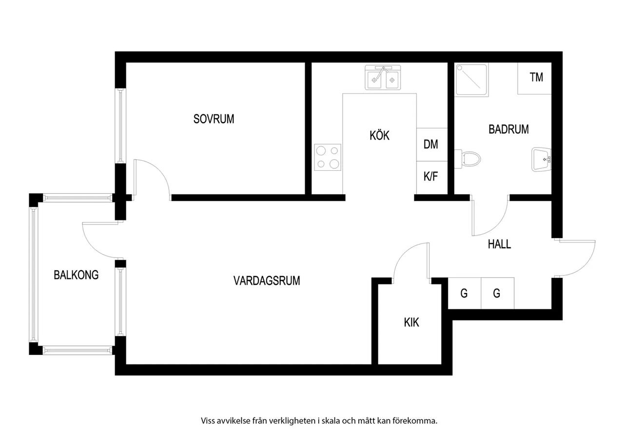 Floor plan for Råcksta gårdsväg 23, vån 6