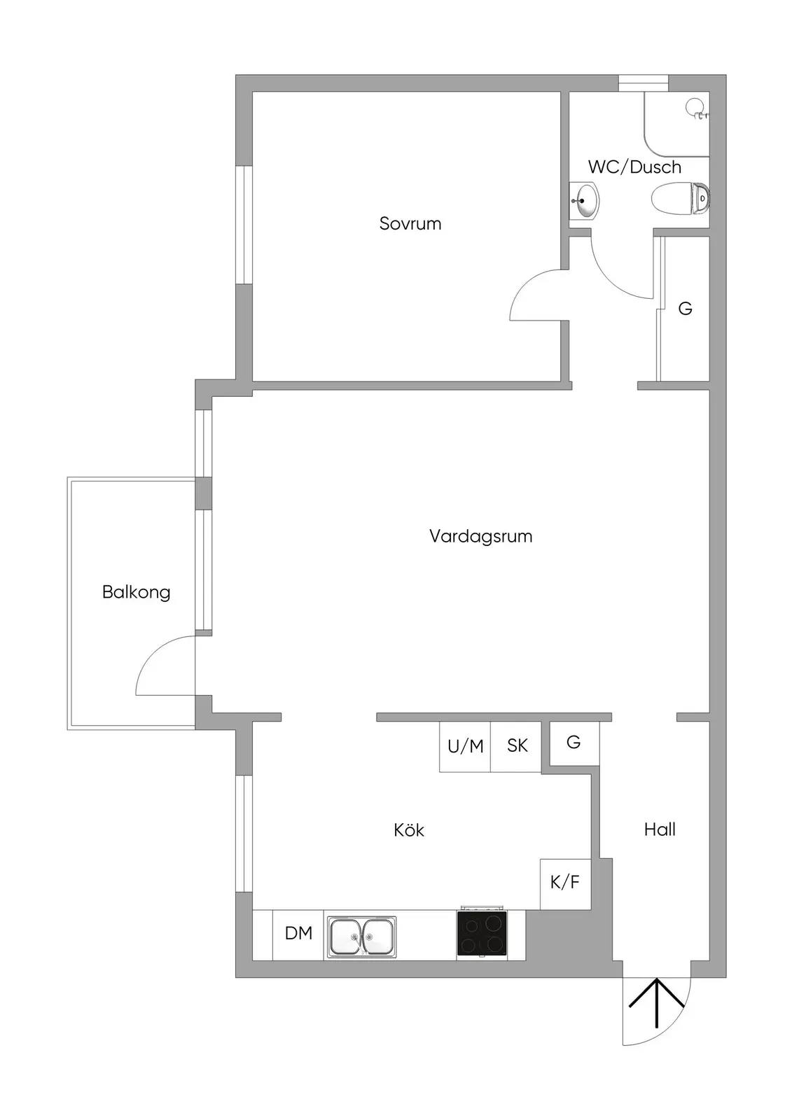 Planritning för Biborgsgatan 4