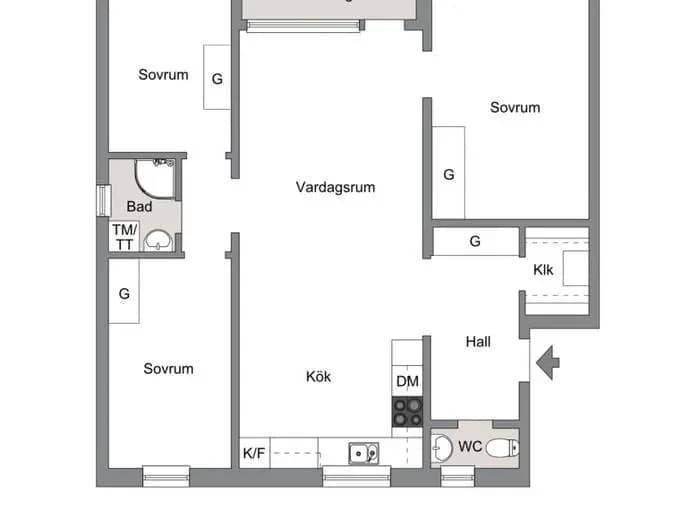 Planritning för Duvedsvägen 3