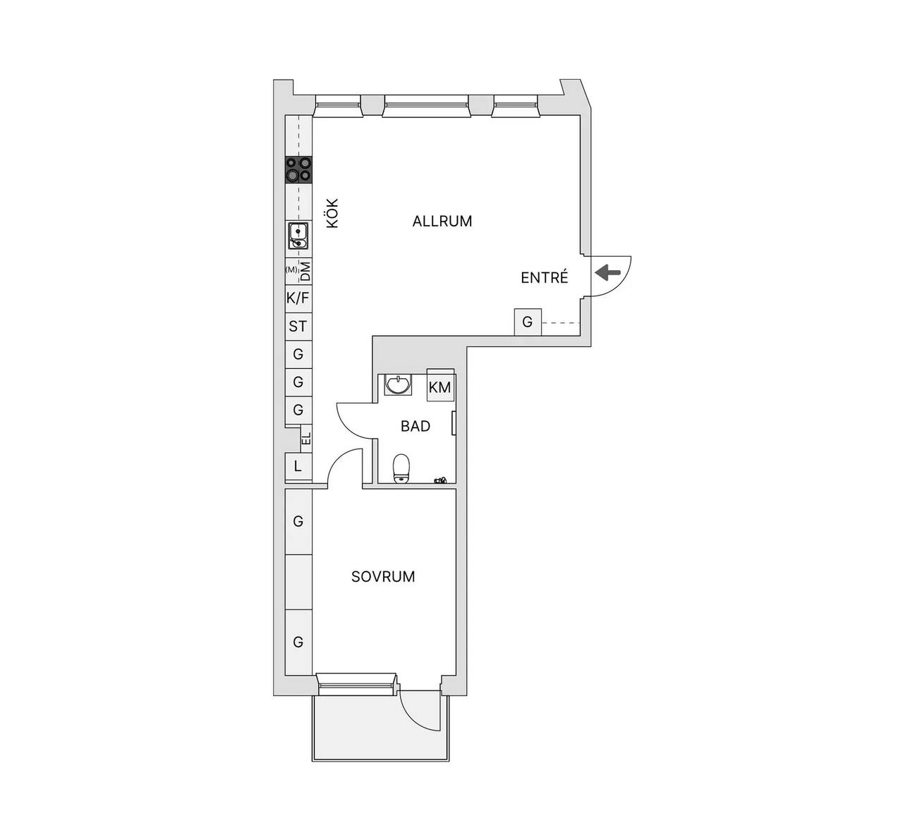 Floor plan for Korstörnegatan 7