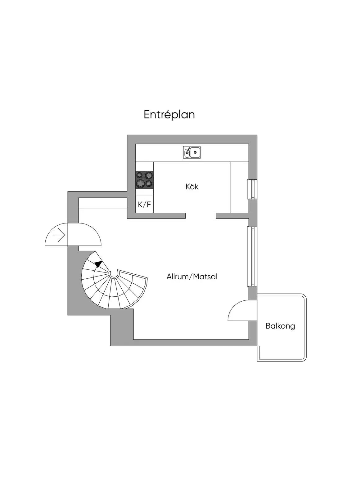 Planritning för Klostervägen 7B