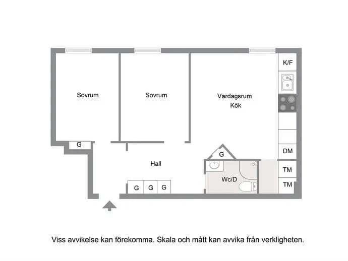 Floor plan for Järnvägsgatan 70