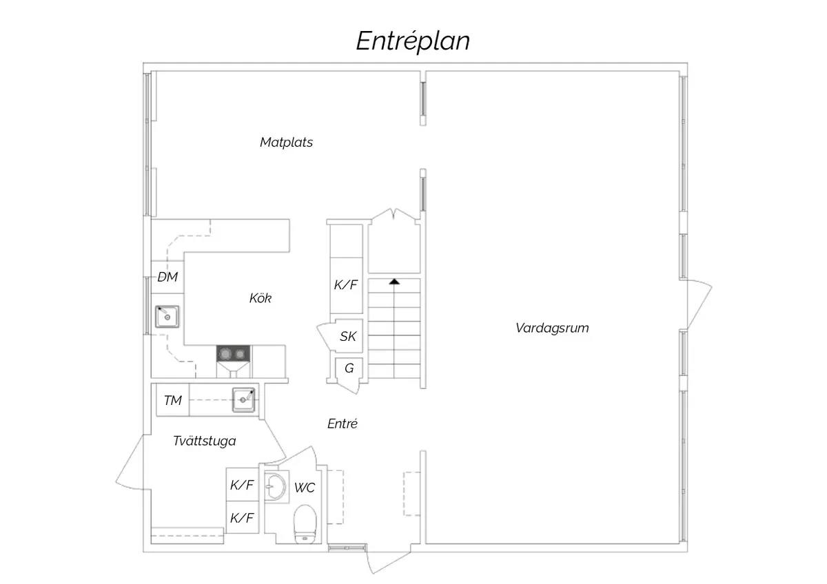 Planritning för Rundelgatan 4