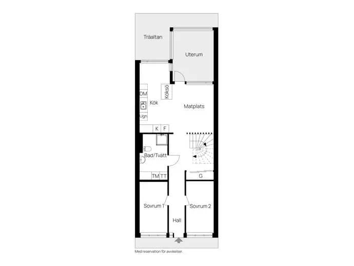 Floor plan for Närlundavägen 8A