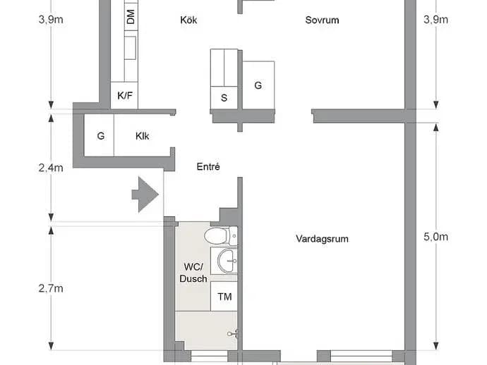 Planritning för Söndagsgatan 7