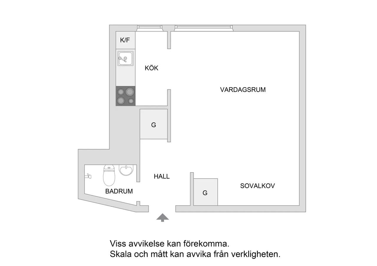 Planritning för Sankt Göransgatan 153, 5 tr
