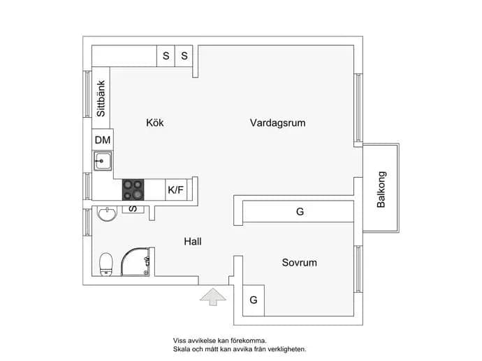 Floor plan for Kinnekullevägen 31, 3/3tr