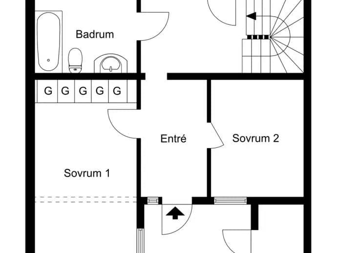 Planritning för Plommonvägen 23