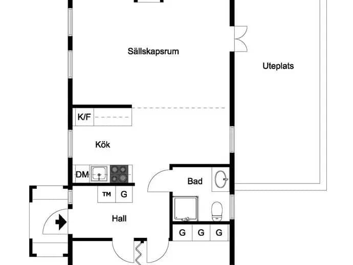 Planritning för Dansbanevägen 9