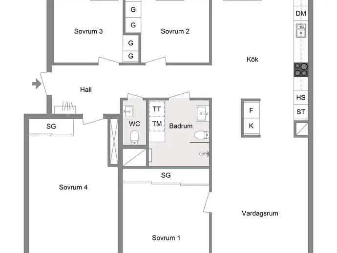 Floor plan for Källtorpsvägen 11