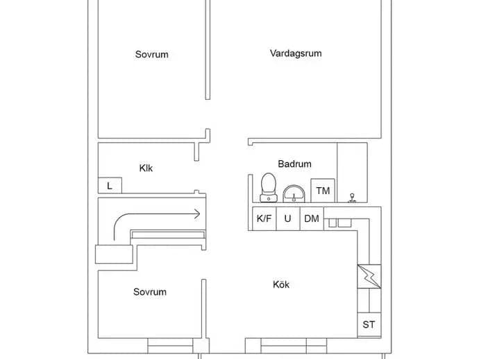 Planritning för Rudeboksvägen 74