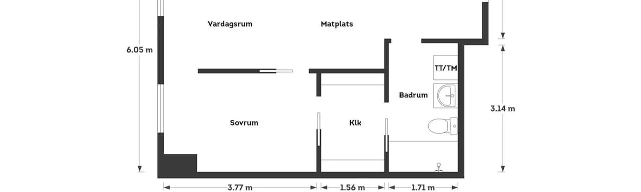 Planritning för Lodjursstråket 1 (Karlatornet vån 30 norr)