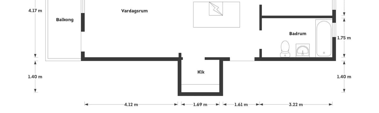Planritning för Gamla Bällskärsgatan 27A