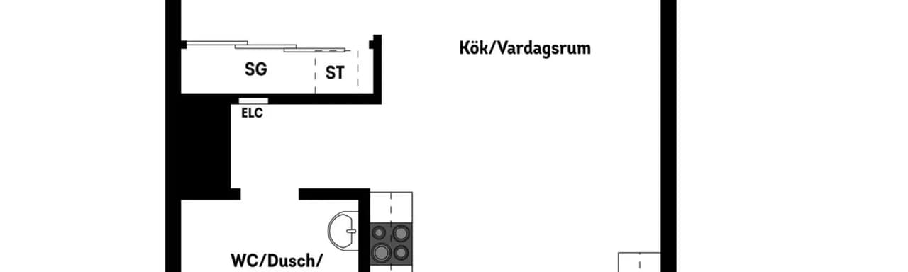 Floor plan for Södra Järnvägsgatan 38C