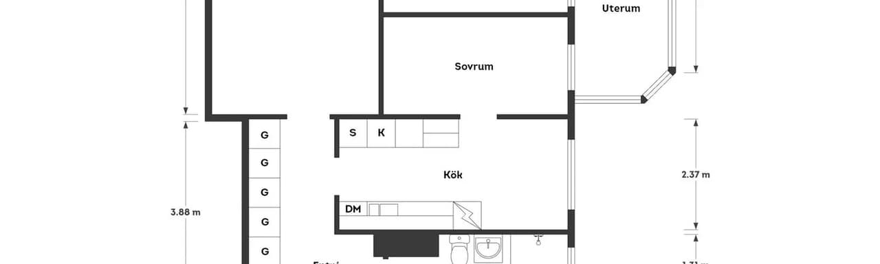 Floor plan for Hallegatan 15