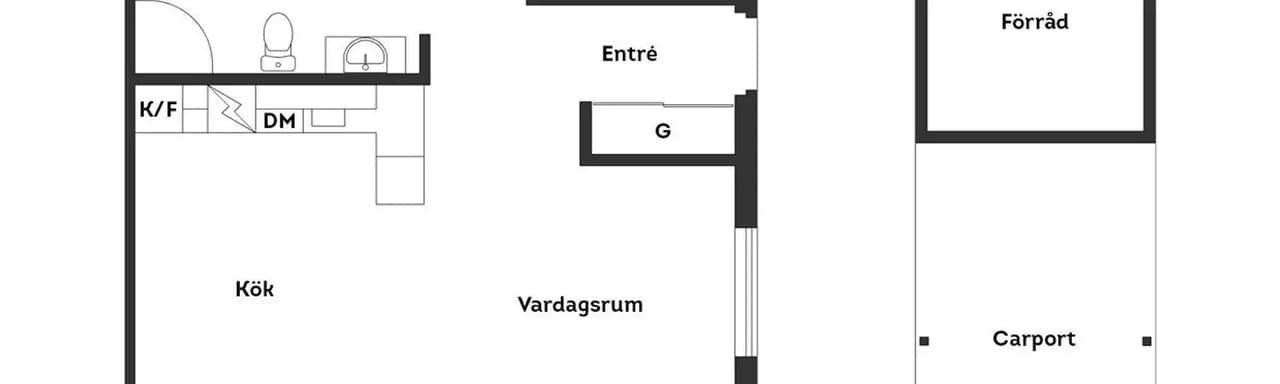 Planritning för Klövervägen 24 A-B