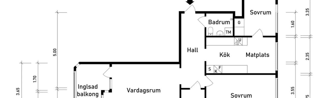 Planritning för Badvädersgatan 19, våning 8/8