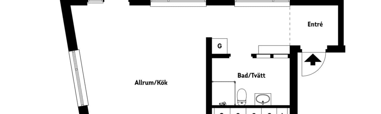 Floor plan for Drottninggatan 2B