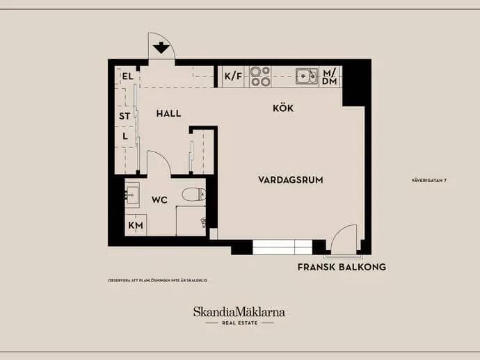 Planritning för Väverigatan 7