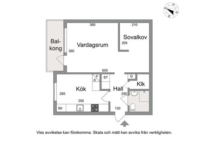 Planritning för Lindengatan 1C