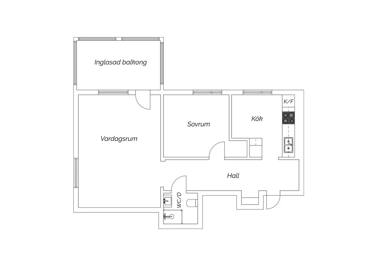 Floor plan for Gustafsgatan 2A