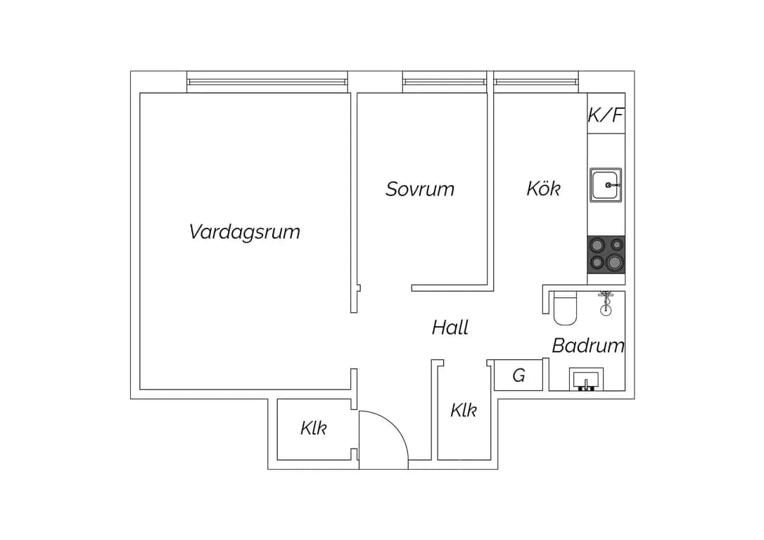 Floor plan for Rådmansgatan 23C