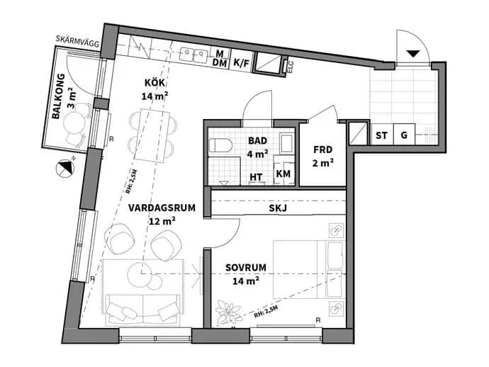 Floor plan for Garvis Carlssons gata 32