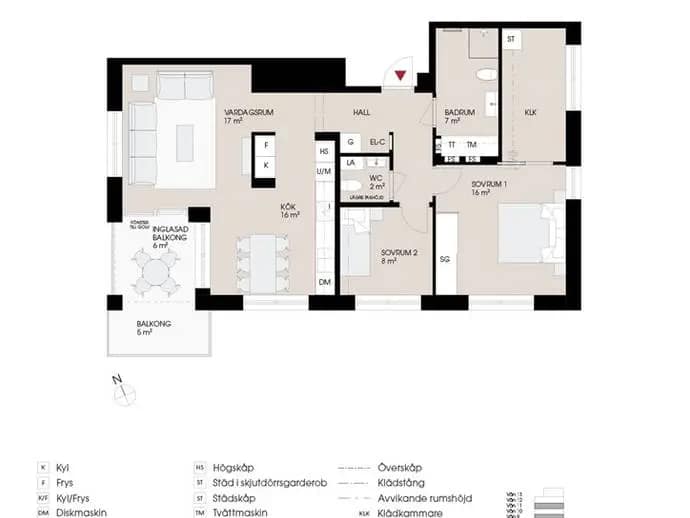 Floor plan for Solstickegatan 2