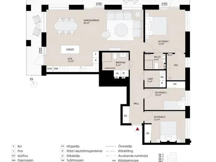 Floor plan for Solstickegatan 2