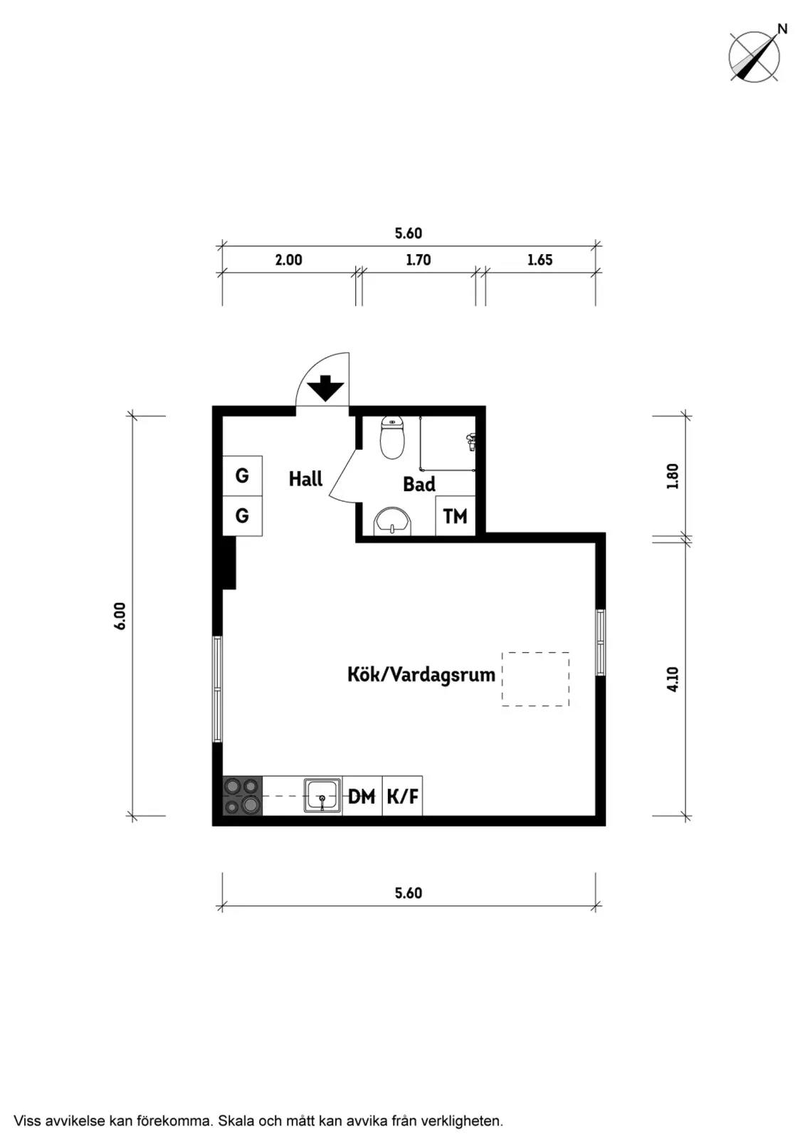 Floor plan for Brahegatan 12B