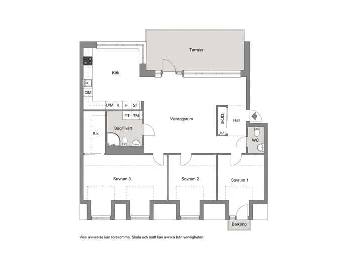 Floor plan for Silvergatan 5