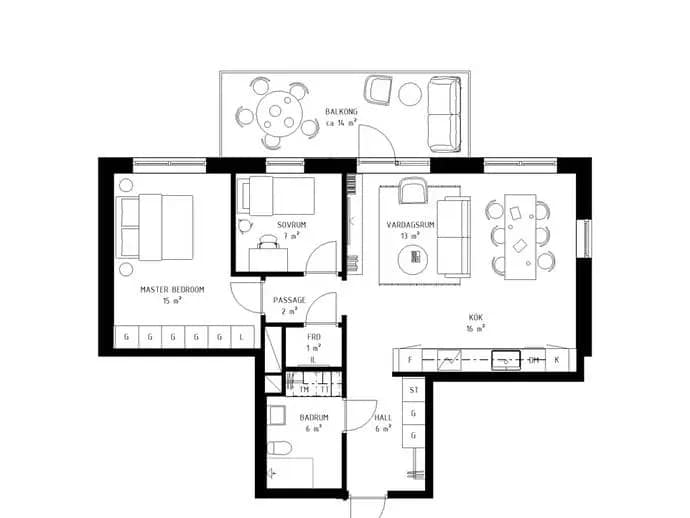 Floor plan for Bredängsvägen