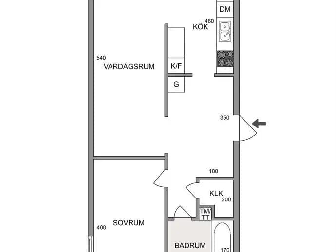 Floor plan for Vallavägen 159, Markplan