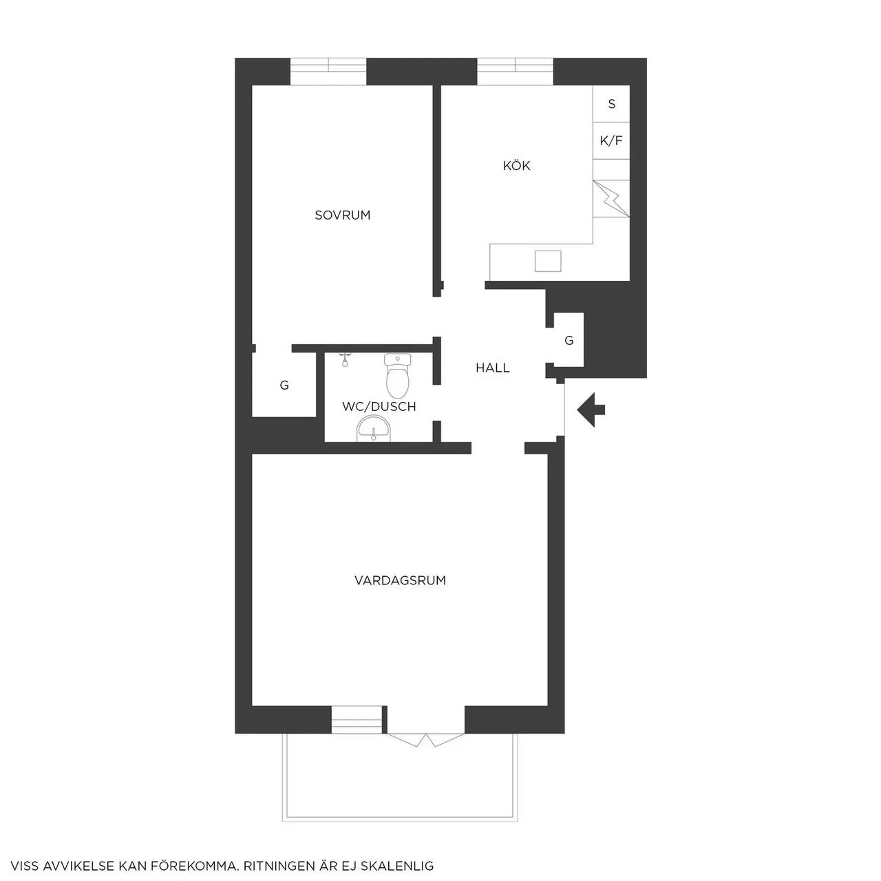 Floor plan for Ulfsparregatan 1A