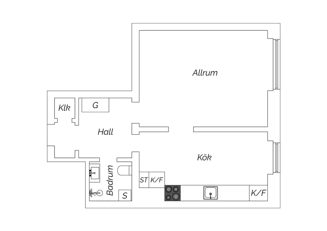 Floor plan for S:t Knuts väg 8A