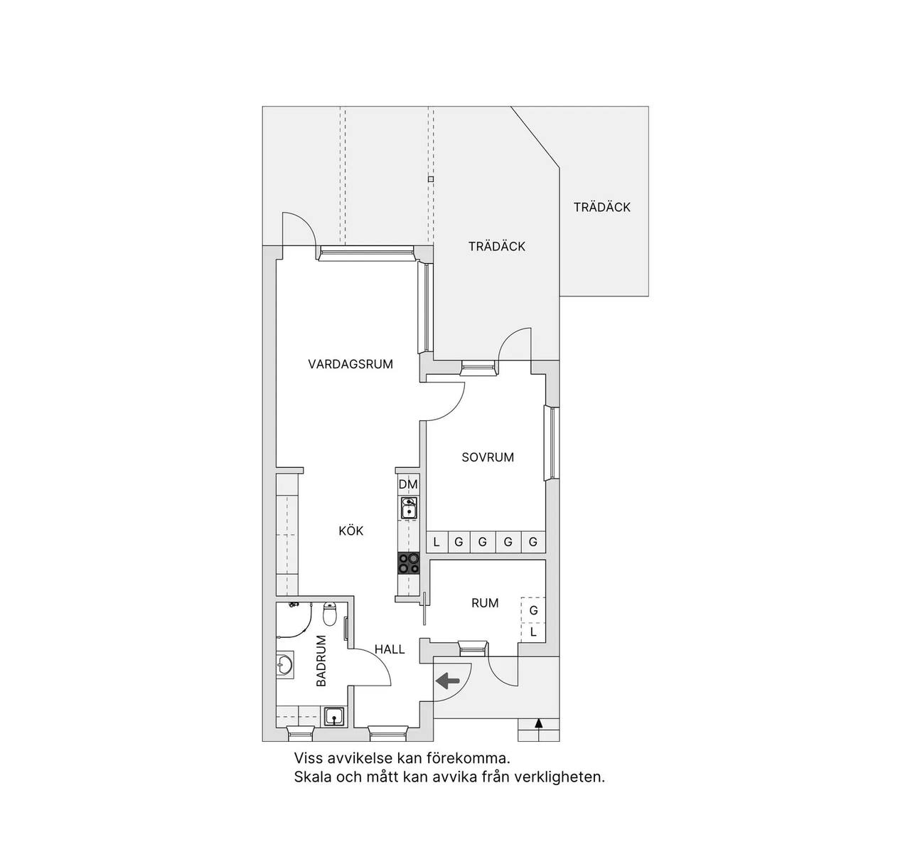 Floor plan for Yxvägen 14a