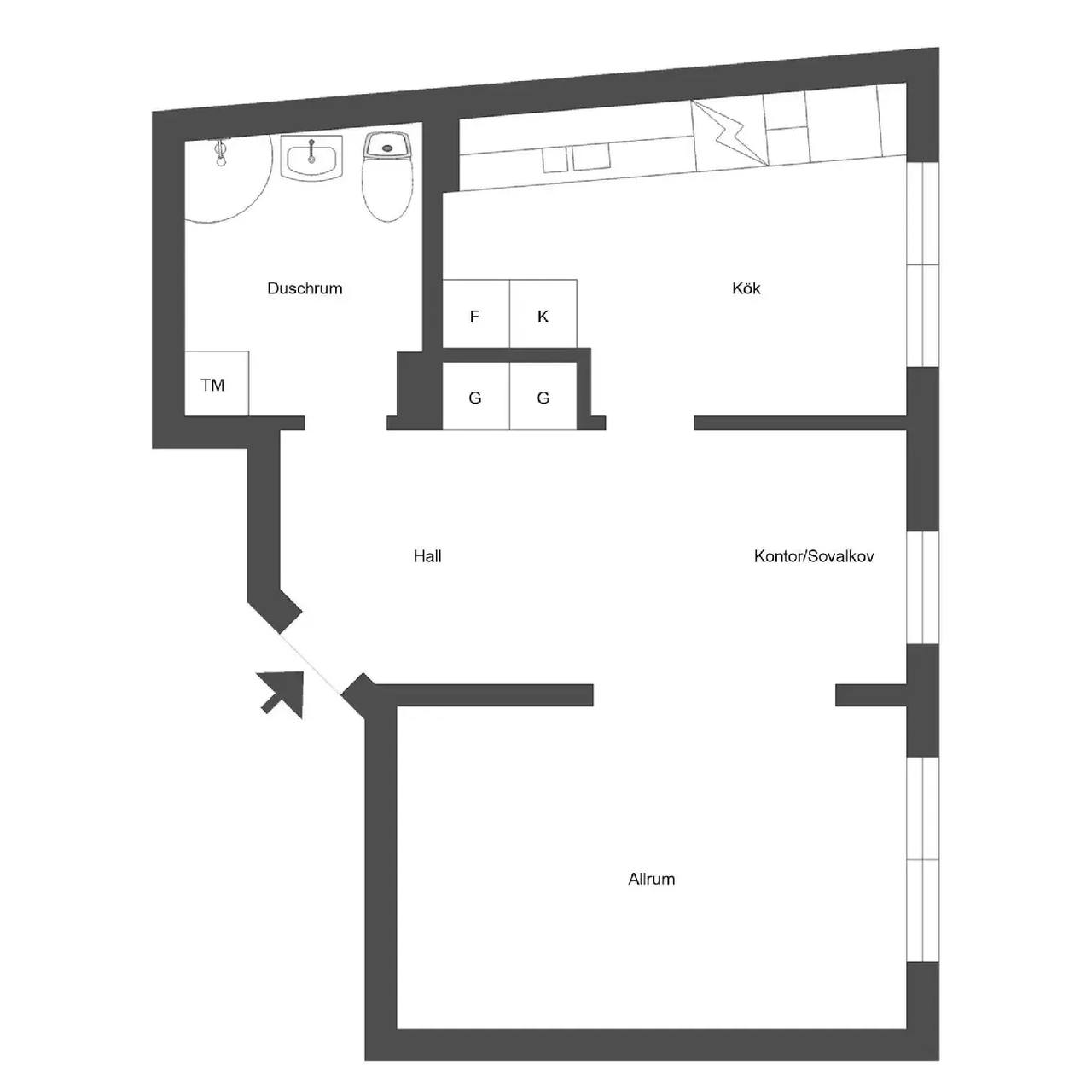 Planritning för Smedjegatan 15