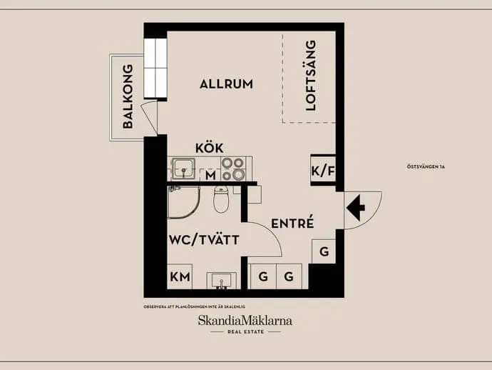 Floor plan for Östsvängen 1A