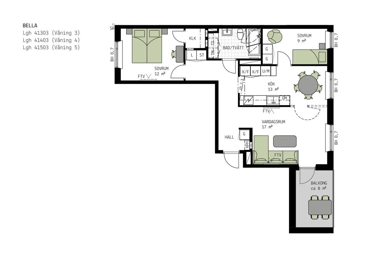 Floor plan for Tellusgatan 11