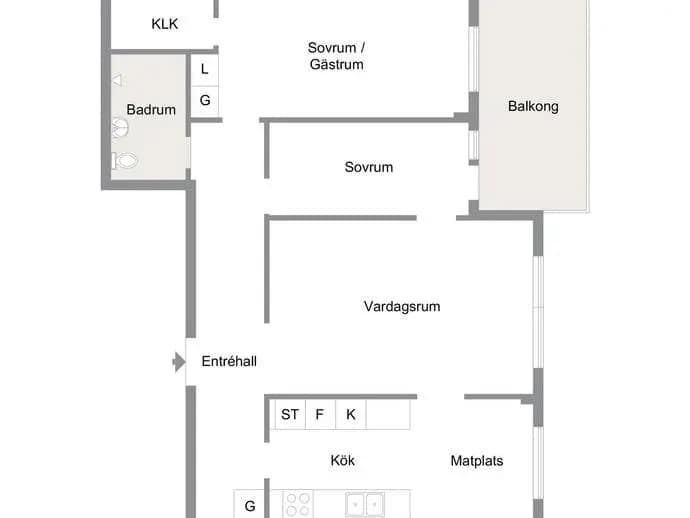 Planritning för Sankt Olovsgatan 60 B