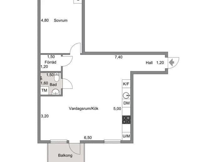Planritning för Kanalgränd 2